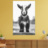単色優美魅力的ベビーヤギポートレート キャンバスプリント (インサイチュ (リビング))