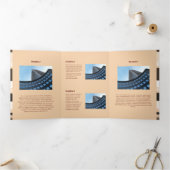 単色座標素晴らしフラット横ストライプ面 三つ折りカード (内部)