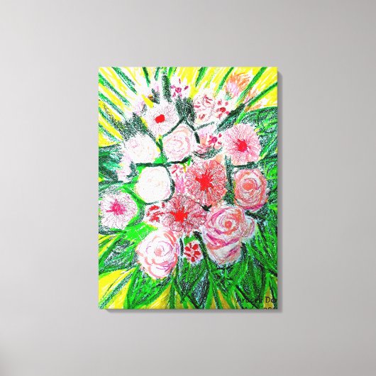 単色性，ロサス，ジアンサス・カリオフィロス，ゲーブ キャンバスプリント (正面)