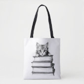 単色本の子猫 トートバッグ (正面)