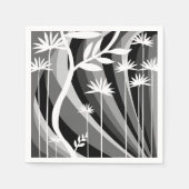 単色植物プリント スタンダードカクテルナプキン (正面)