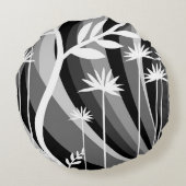 単色植物プリント ラウンドクッション (裏面)