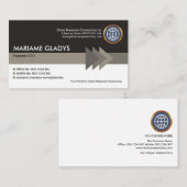 単色灰色の矢じりのストライプ創業者CEO 名刺 (正面/裏面)