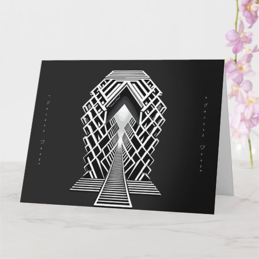 単色階段：コントラストの吹き抜け カード (蘭)