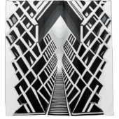 単色階段：コントラストの吹き抜け シャワーカーテン (正面)