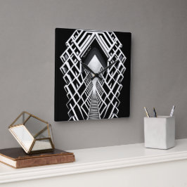 単色階段：コントラストの吹き抜け スクエア壁時計