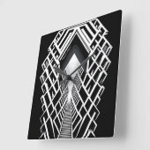 単色階段：コントラストの吹き抜け スクエア壁時計 (傾斜)