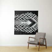 単色階段：コントラストの吹き抜け タペストリー (インサイチュ(横))