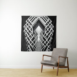 単色階段：コントラストの吹き抜け タペストリー