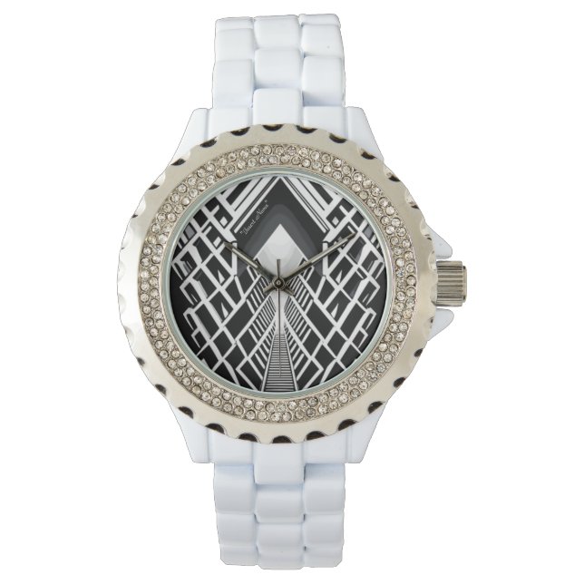 単色階段：コントラストの吹き抜け 腕時計 (正面)