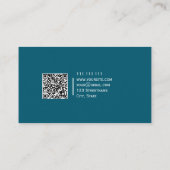 単色QRコード モダン エレガント ティール 名刺 (裏面)