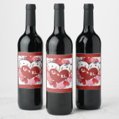 単芽カップル飲食品ラベルセット ワインラベル (ボトル)