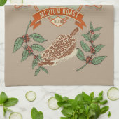 単行素朴なコクールロンビアンコーヒーヴィンテージ キッチンタオル (折り畳み)