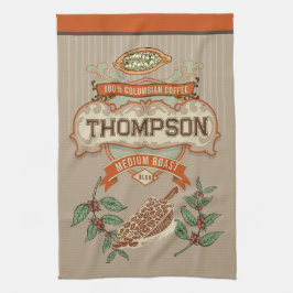 単行素朴なコクールロンビアンコーヒーヴィンテージ キッチンタオル
