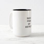 単語おもしろい検索の恋人のための退職計画のログ ツートーンマグカップ (正面左)