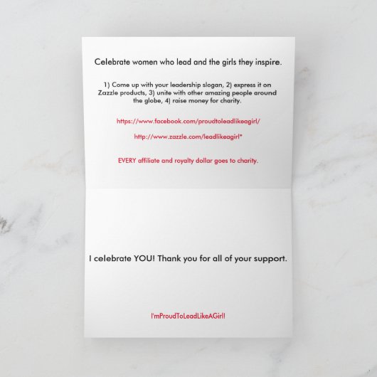 単語およびあなたの感謝を広げて下さい! サンキューカード (内部)