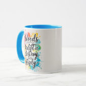 単語がマグカップを上昇または破壊できる マグカップ (正面左)