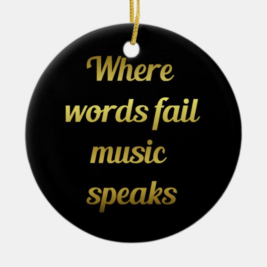 単語が失敗したとき音楽話感動的引用文 セラミックオーナメント (正面)
