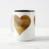 単語が失敗するとき、音楽は楽譜のハートを話します ツートーンマグカップ (正面左)