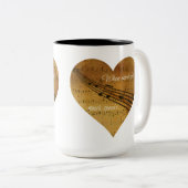 単語が失敗するとき、音楽は楽譜のハートを話します ツートーンマグカップ (正面右)