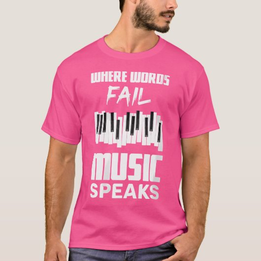 単語が音楽に失敗する場所で音楽をテーマに話した Tシャツ (正面)