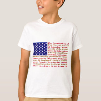 単語とアメリカ米国の旗憲法 Tシャツ