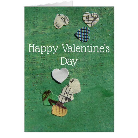 単語とハート抽象芸術コラージュ、バレンタインデー (正面)