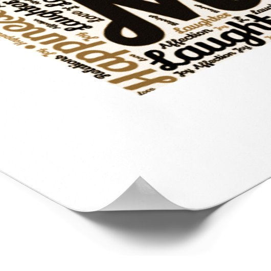 単語と名前を含むファミリーツリー写真 ポスター (角)