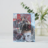 単語と女性の抽象芸術コラージュ ポストカード (スタンド正面)