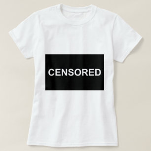 単語によって検閲される白は黒い背景に文字を入れます Tシャツ