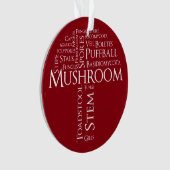 単語のきのこのオーナメント(白い文字) オーナメント (正面)