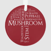 単語のきのこのオーナメント(白い文字) オーナメント (裏面)