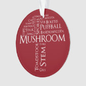 単語のきのこのオーナメント(白い文字) オーナメント (正面)