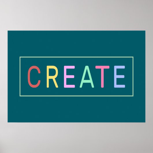 単語のカラフル作成 ポスター (正面)