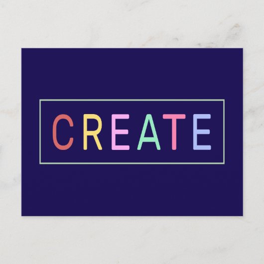 単語のカラフル作成 ポストカード (正面)