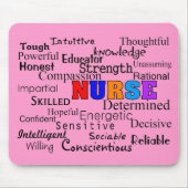 単語のギフトを記述しているナース マウスパッド (正面)