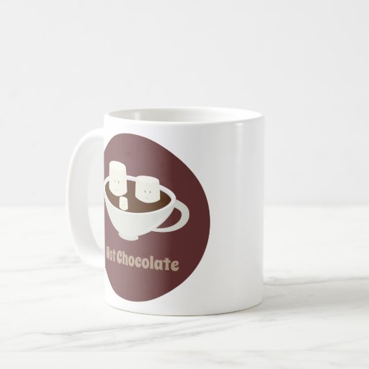 単語のココアのマグのマシュマロ コーヒーマグカップ (正面左)