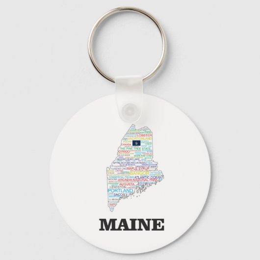 単語のコラージュ キーホルダー (正面)