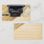 単語のタイプライターの作家の作家のヴィンテージのアンティーク 名刺 (正面/裏面)
