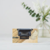 単語のタイプライターの作家の作家のヴィンテージのアンティーク 名刺 (スタンド正面)