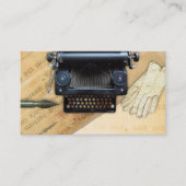 単語のタイプライターの作家の作家のヴィンテージのアンティーク 名刺 (正面)