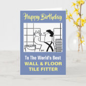 単語のタイル最高のフィッターハッピーバースデー カード (黄色い花)