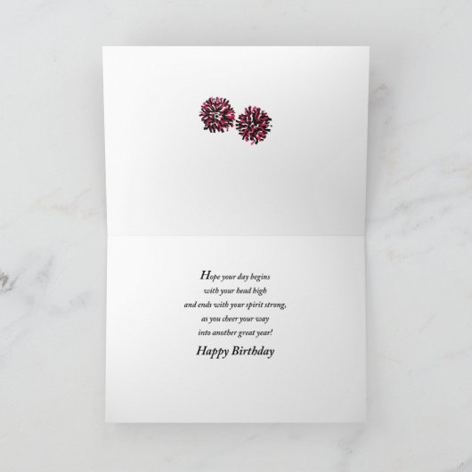 単語のチアリーダーの誕生日 カード (内部)