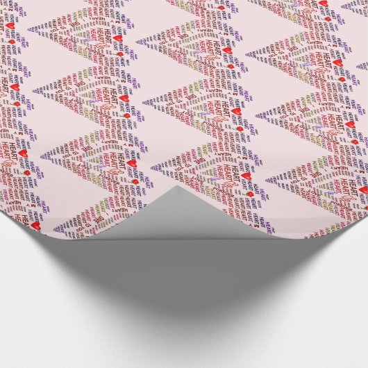 単語のハートの折り返し紙 ラッピングペーパー (コーナー)