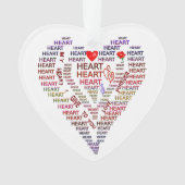 単語のハートアクリルハートオーナメント オーナメント (正面)