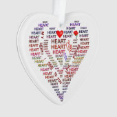 単語のハートアクリルハートオーナメント オーナメント (正面)