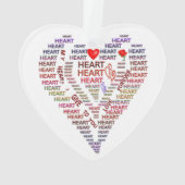 単語のハートアクリルハートオーナメント オーナメント (裏面)