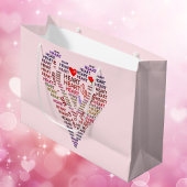 単語のハート大抱き枕 ラージペーパーバッグ