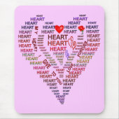 単語のハート マウスパッド (正面)