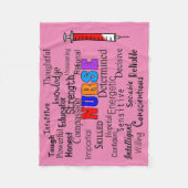 単語のピンクを記述するナースのフリースブランケット フリースブランケット (正面)